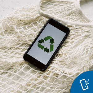 Smartphone avec logo recyclage